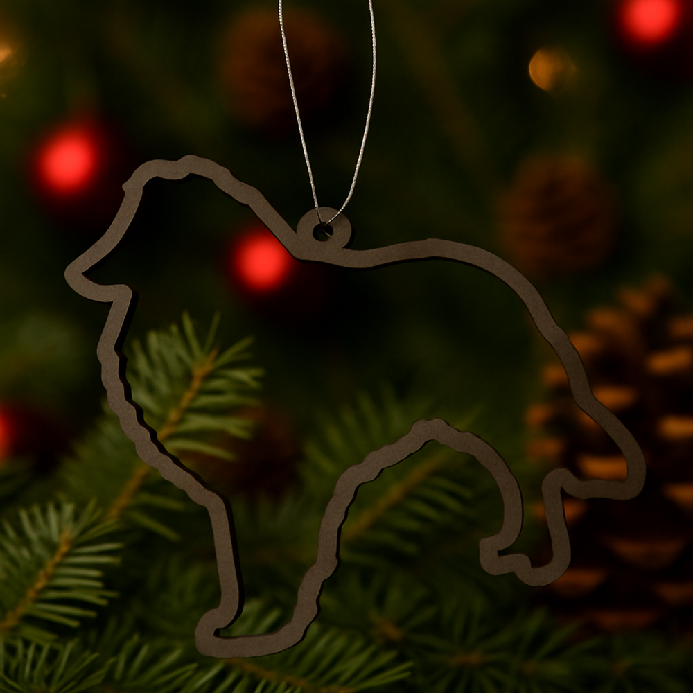 Rough Collie Silhouette Ornament