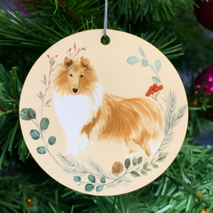Watercolor Collie Ornament