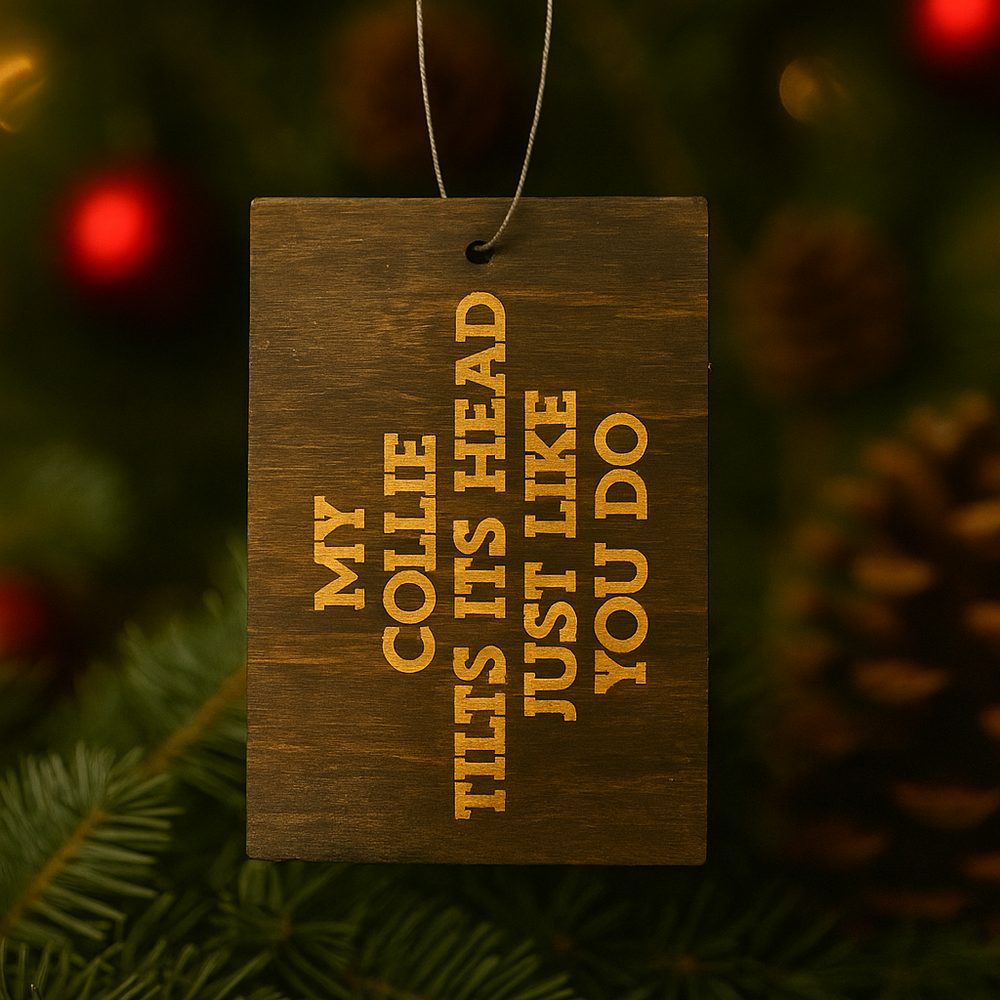 Head Tilt Collie Ornament