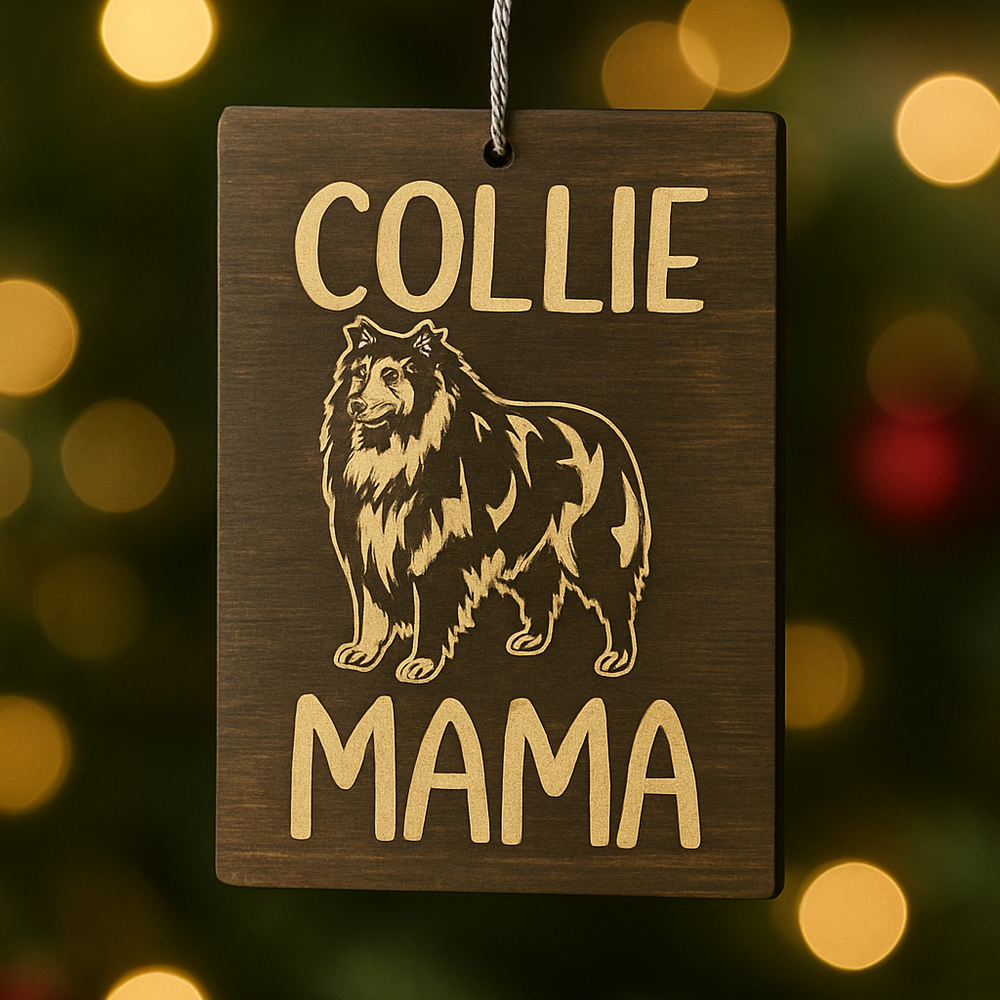 Collie Mama Graphic Ornament