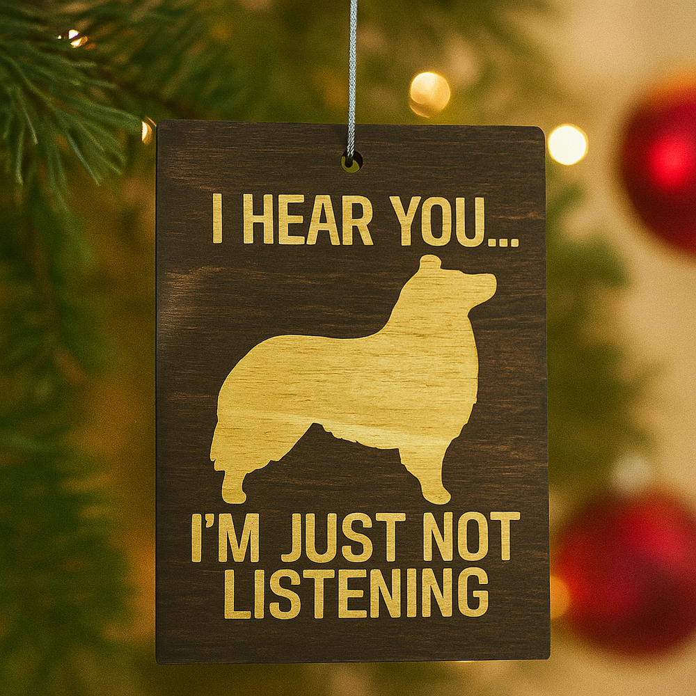 Collie Not Listening Ornament
