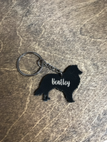Rough Collie Silhouette With Name (Black)