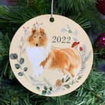 Watercolor Collie Ornament