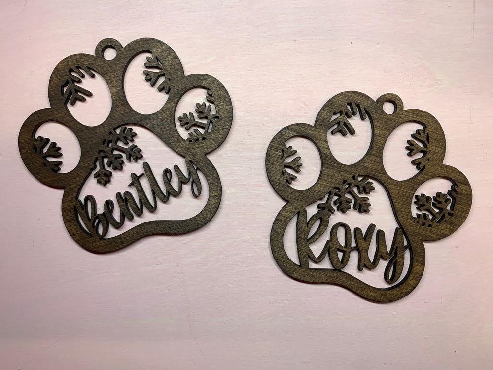 Paw Ornament With Name