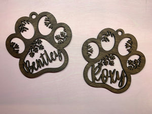 Paw Ornament With Name