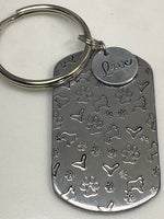 Rough Collie Hand Stamped Keychain