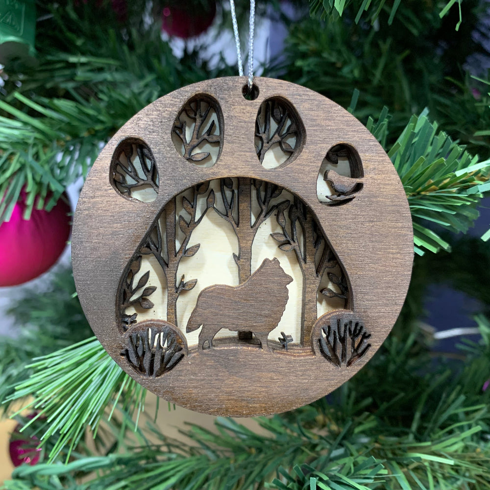 3D Rough Collie Ornament